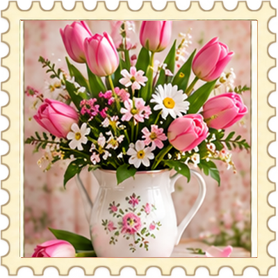 Timbre Bouquets de fleurs 3