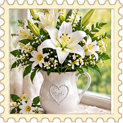 Timbre Bouquets de fleurs 8