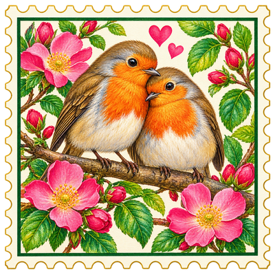 Deux oiseaux blottis ensemble