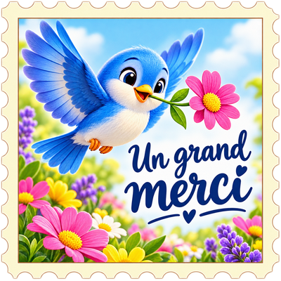 Oiseau bleu : Un grand merci