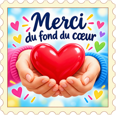 Mains offrant un coeur : Merci du fond du coeur