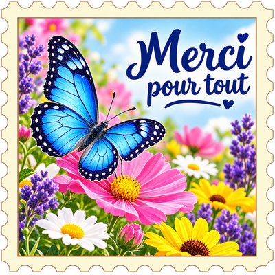 Papillon dans un jardin : Merci pour tout