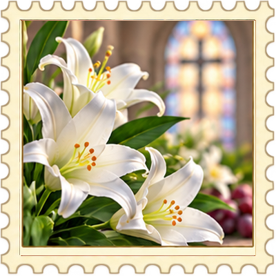 Timbre P�ques religieuse 8