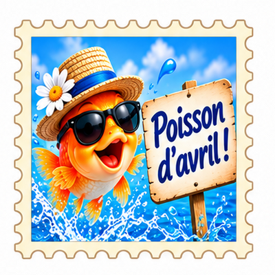 Timbre Poisson d'avril 3